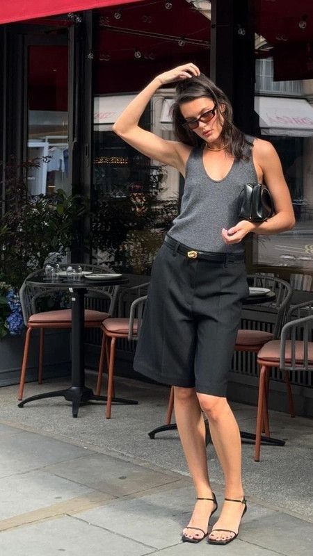 How to Style Linen Bermuda Shorts & Wedges This Summer