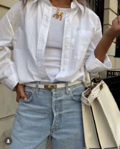 white and denim